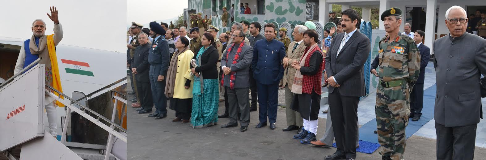 Gov, CM receive PM at Airport